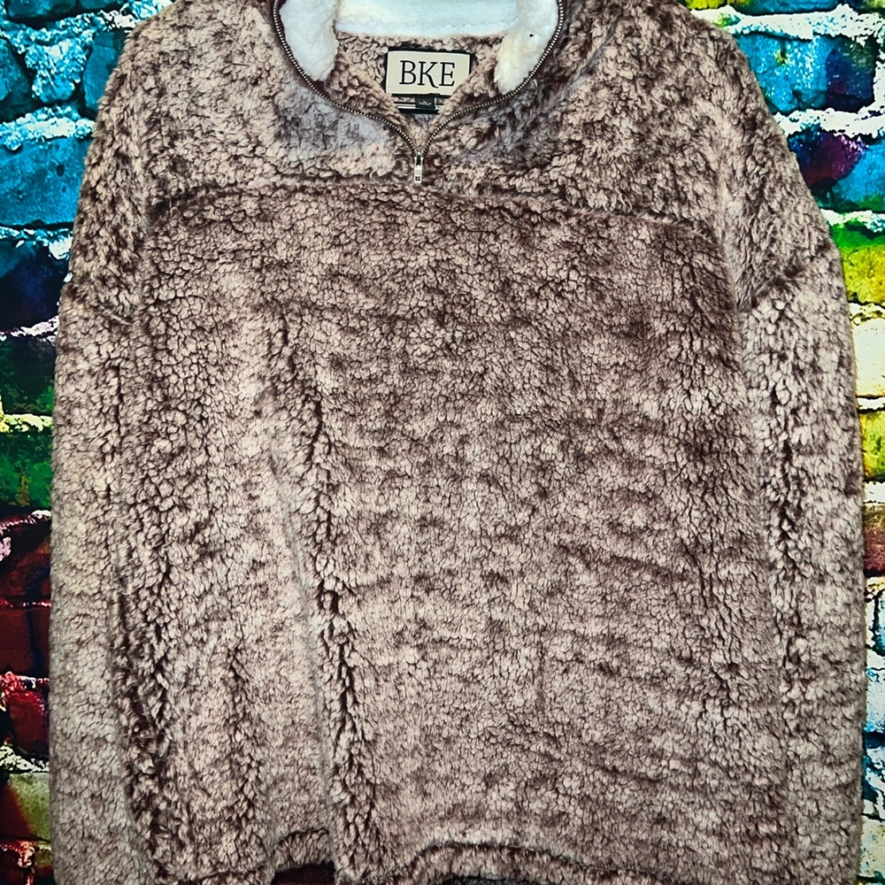 BKE womens size large Sherpa pullover maroon